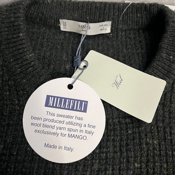 NWT - Mango Men’s Italian Yarn Waffle Knit Sweater - Size L - Picture 7 of 10